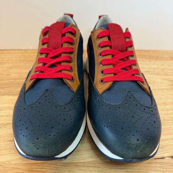 Duca del Cosma Italian Spikeless Golf Shoes Men’s Size 10 Navy Brown Red Lace-Up - Picture 4 of 9